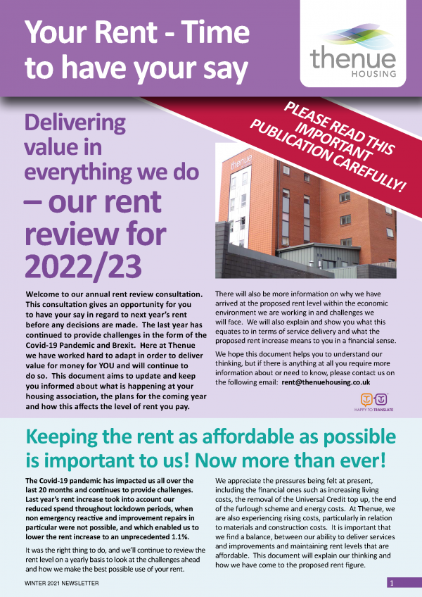 Your Rent - Time to Have Your Say 